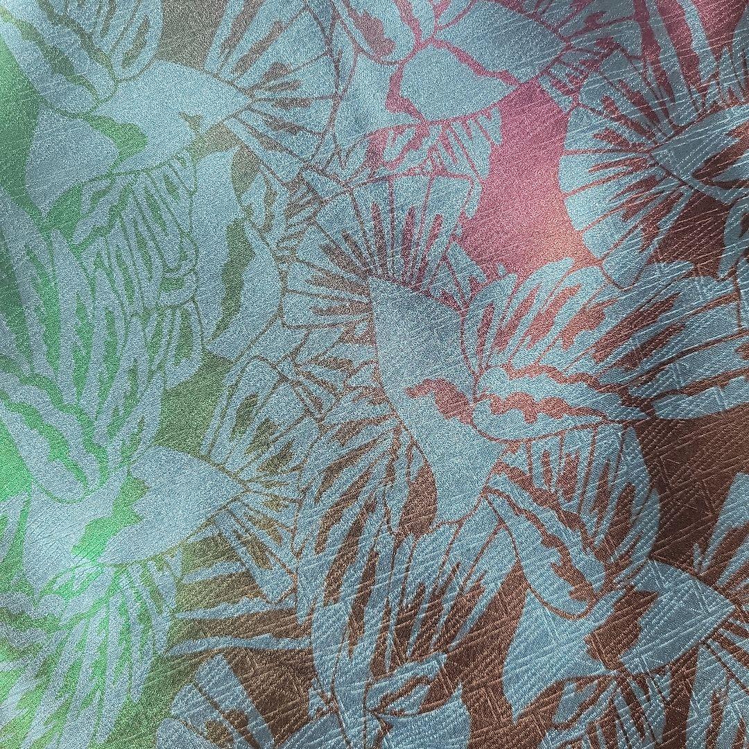 斉藤三才　着物　小紋　青　紫　鳥　鳩　作家　高級　しつけ付き