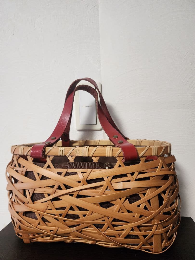 竹工房オンセ　やたら編み竹かごバッグS　センソユニコ慈雨等