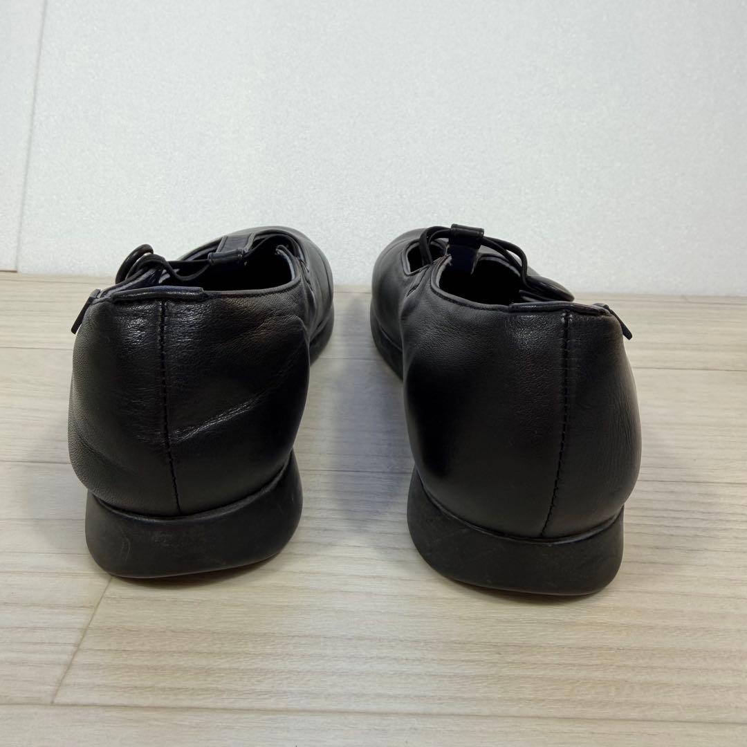 カンペール レザーフラットシューズ Tストラップ ブラック 36 23cm