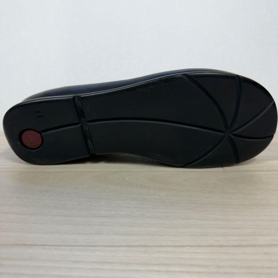 カンペール レザーフラットシューズ Tストラップ ブラック 36 23cm