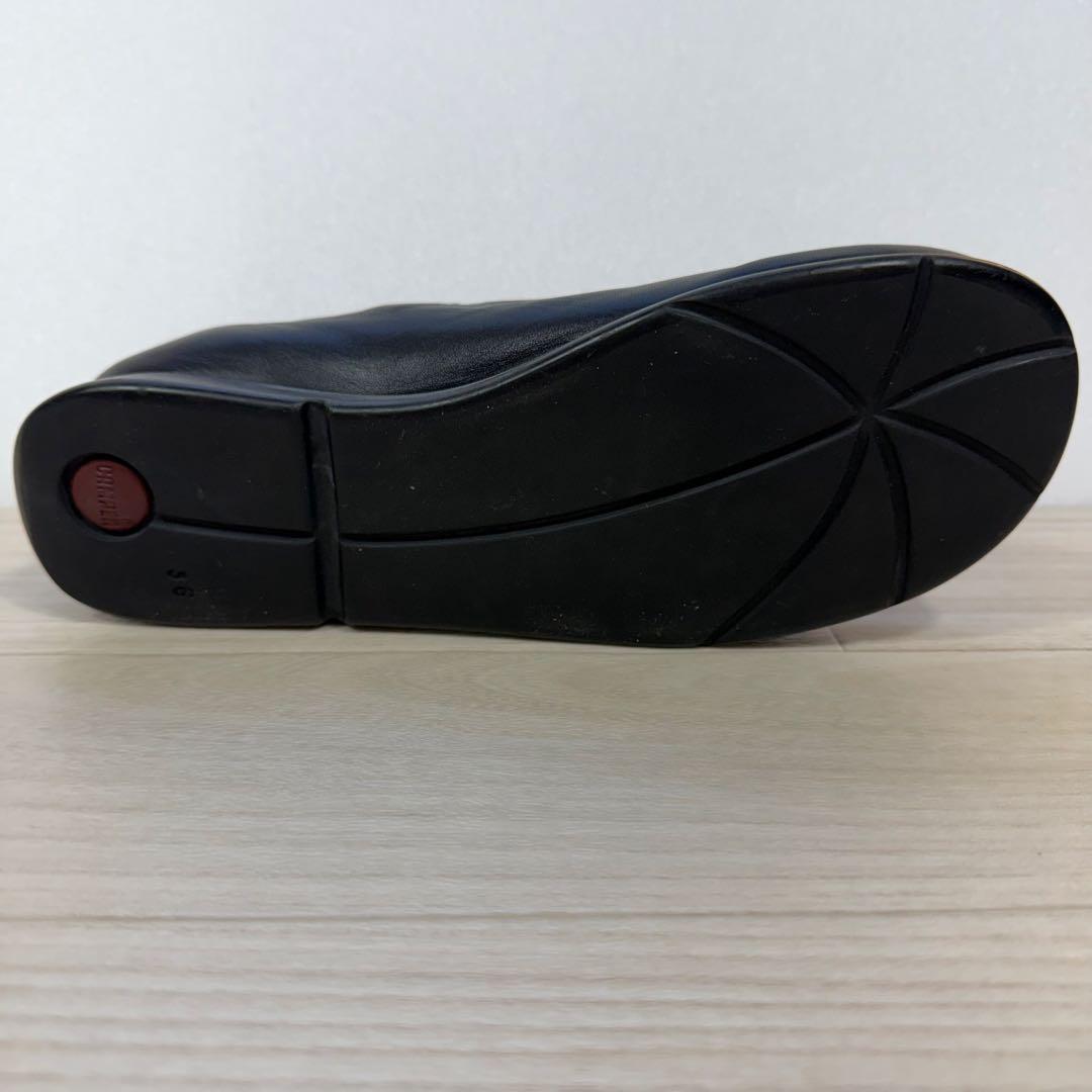 カンペール レザーフラットシューズ Tストラップ ブラック 36 23cm