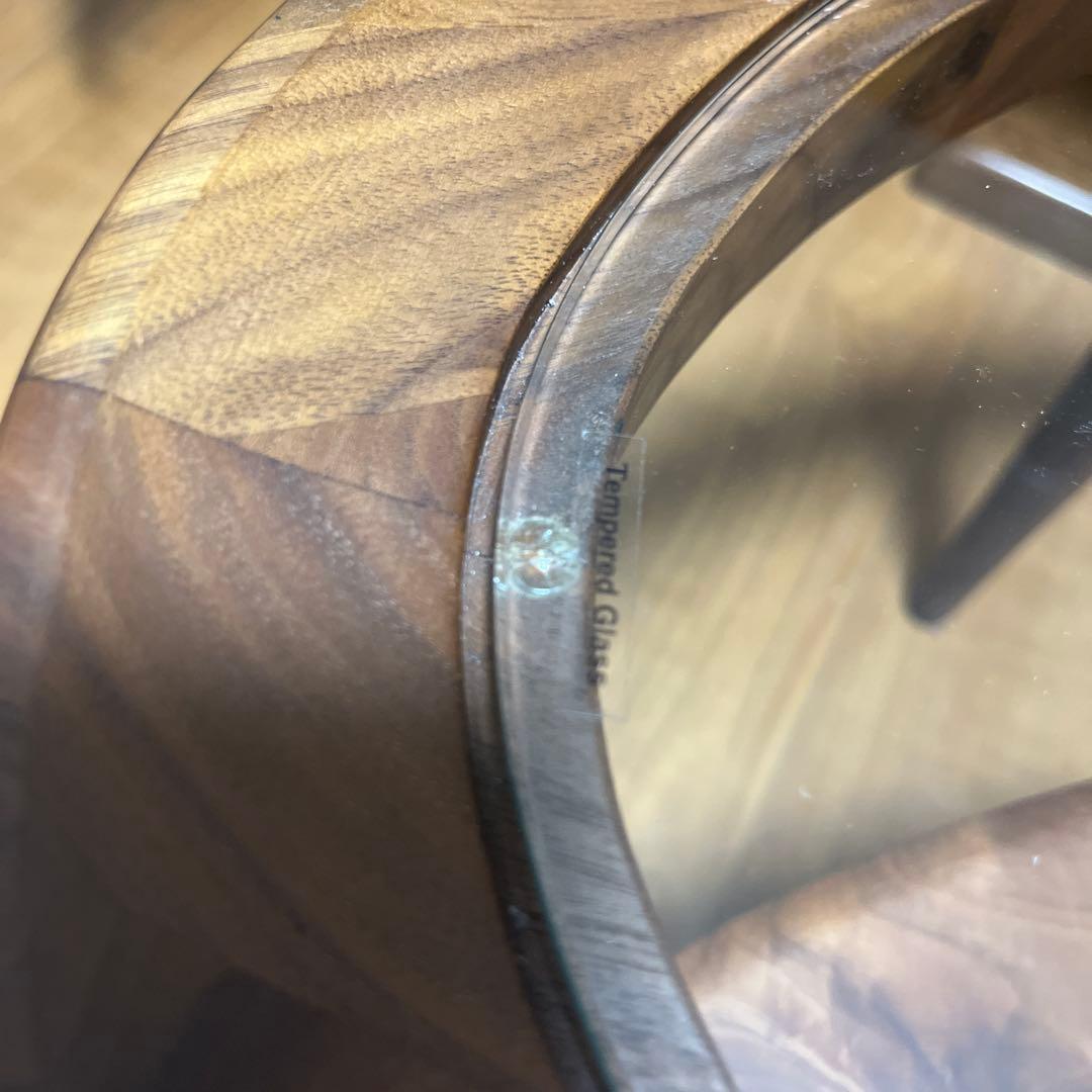 【直接お渡し】アシンメトリックガラステーブル