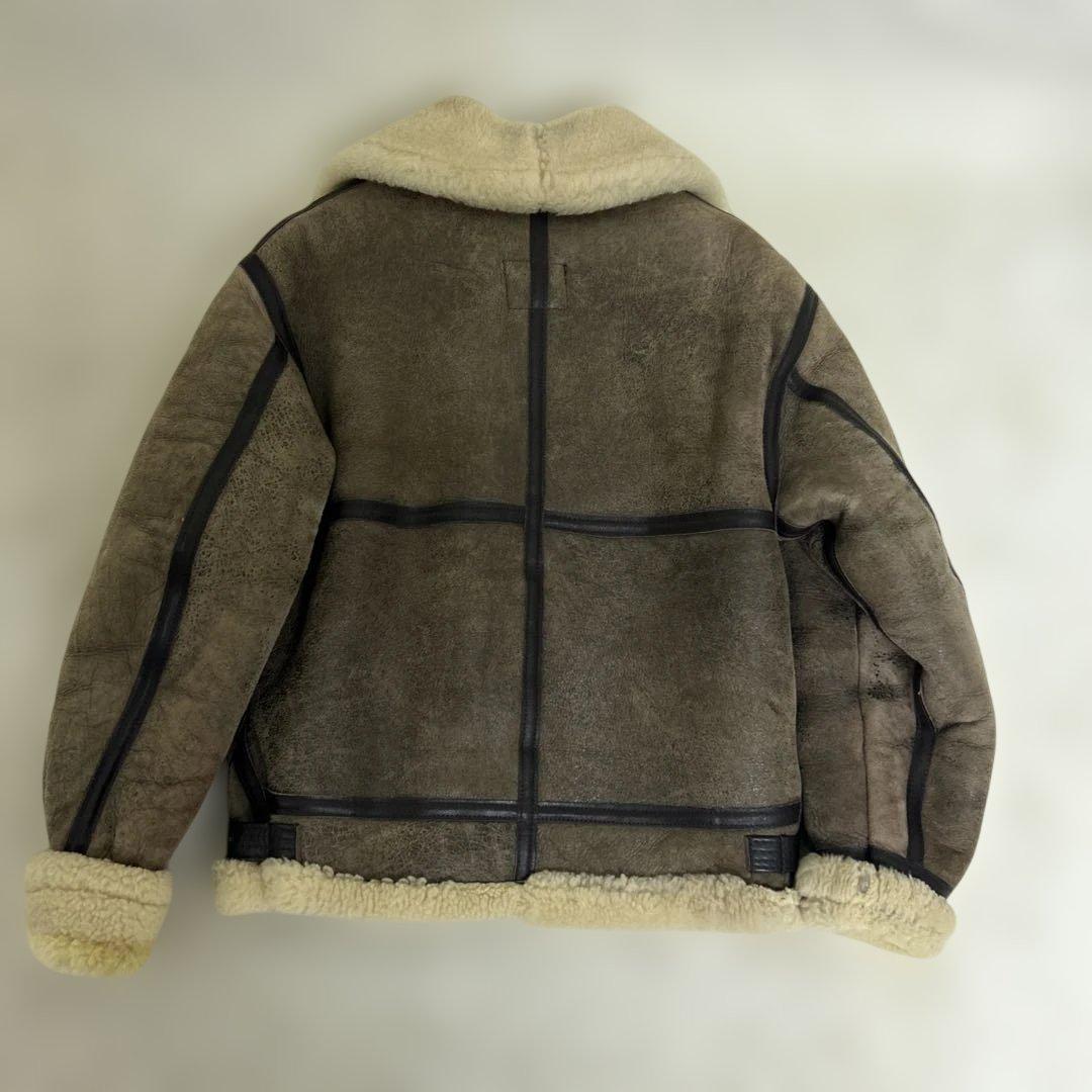 AVIREX B-3 フライトジャケット ムートン ボア 羊革 レザー 茶 34