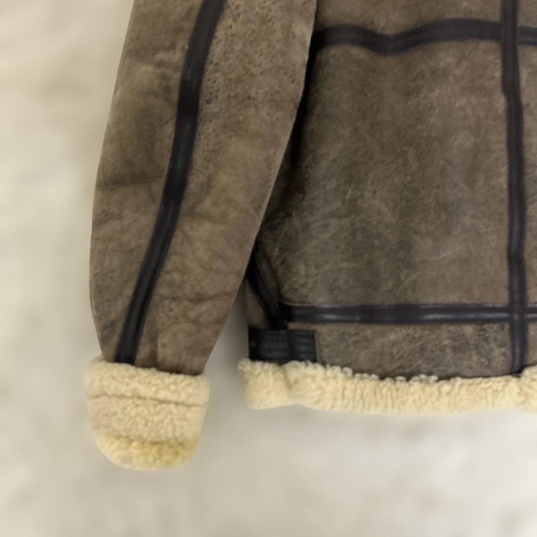 AVIREX B-3 フライトジャケット ムートン ボア 羊革 レザー 茶 34