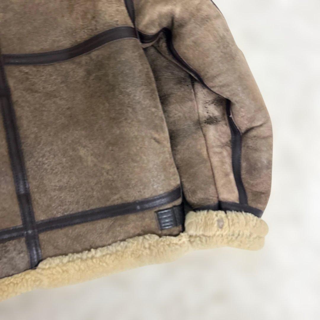 AVIREX B-3 フライトジャケット ムートン ボア 羊革 レザー 茶 34