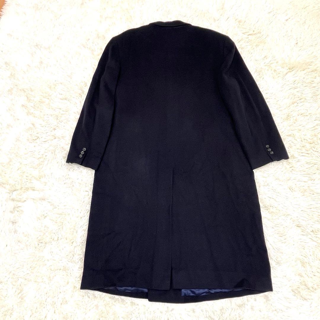 カシミヤ100% ダブルチェスターコート ジェントローレル ダークネイビー　XL
