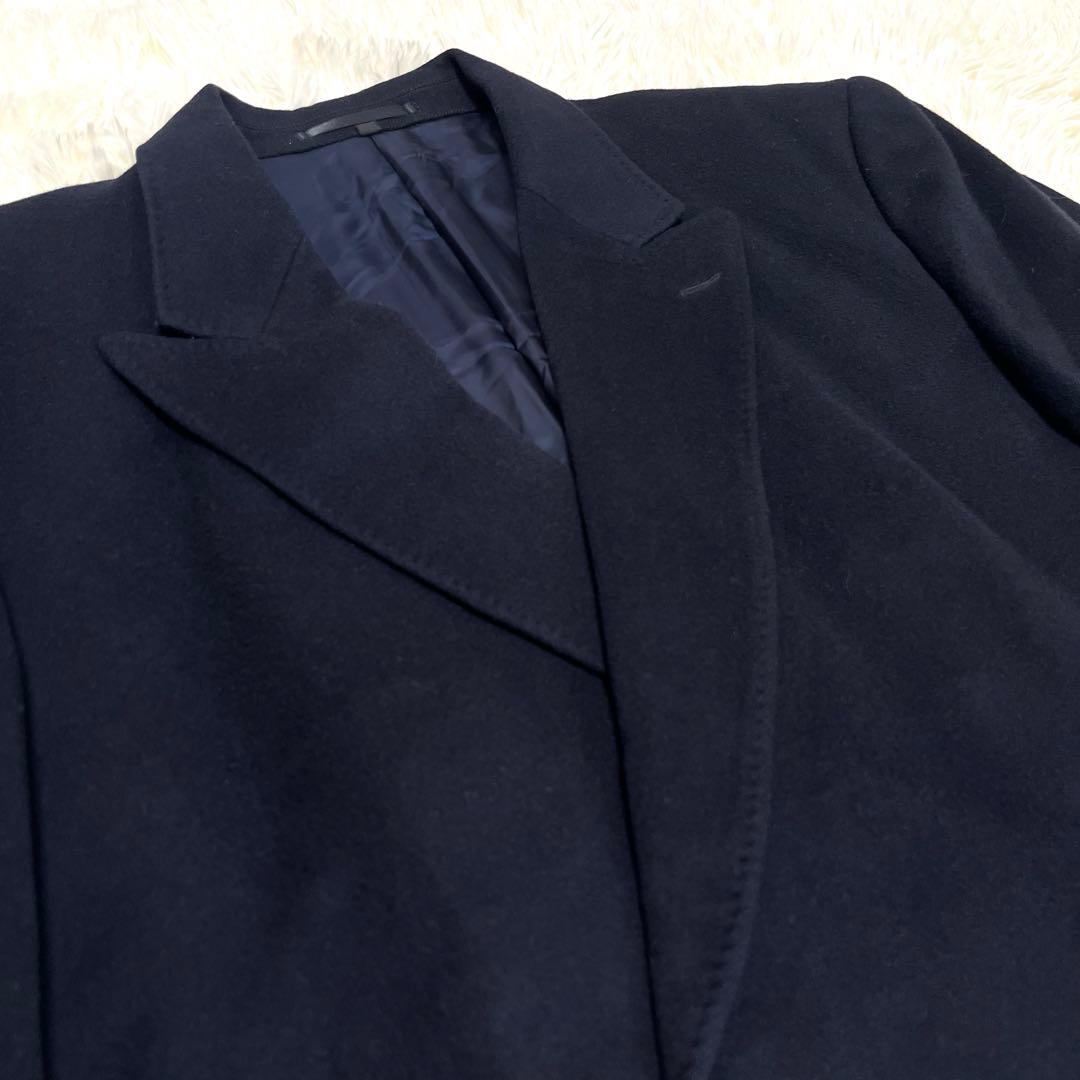 カシミヤ100% ダブルチェスターコート ジェントローレル ダークネイビー　XL