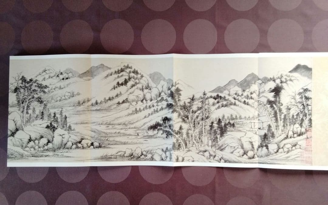 水墨画、書道国宝級名作【清四賢山水軸】国宝巻物複製希少貴重中国美術絵画の座右の書