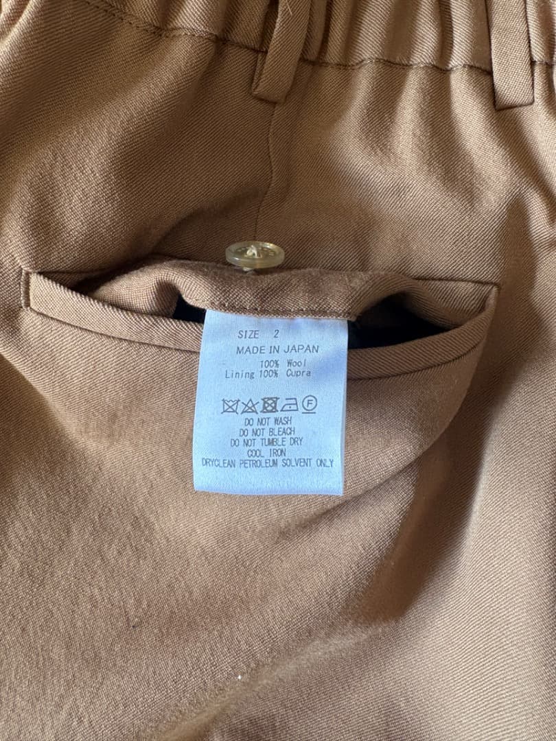 MARKAWARE FRONT PLEATED PEGTOP サイズ２ コヨーテ