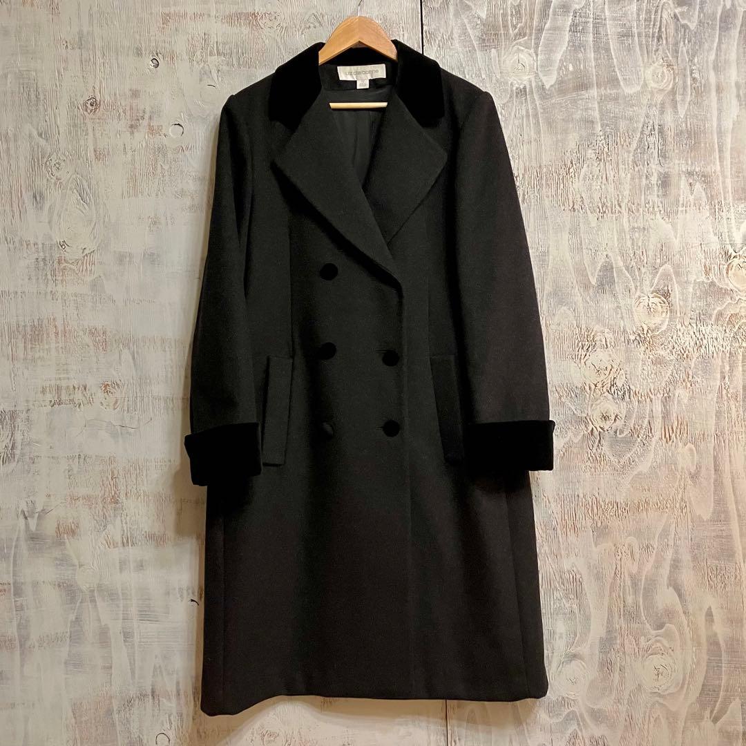 ヴィンテージ　Aライン　コート　ベロア　クラシック　チェスター　ダブルブレスト