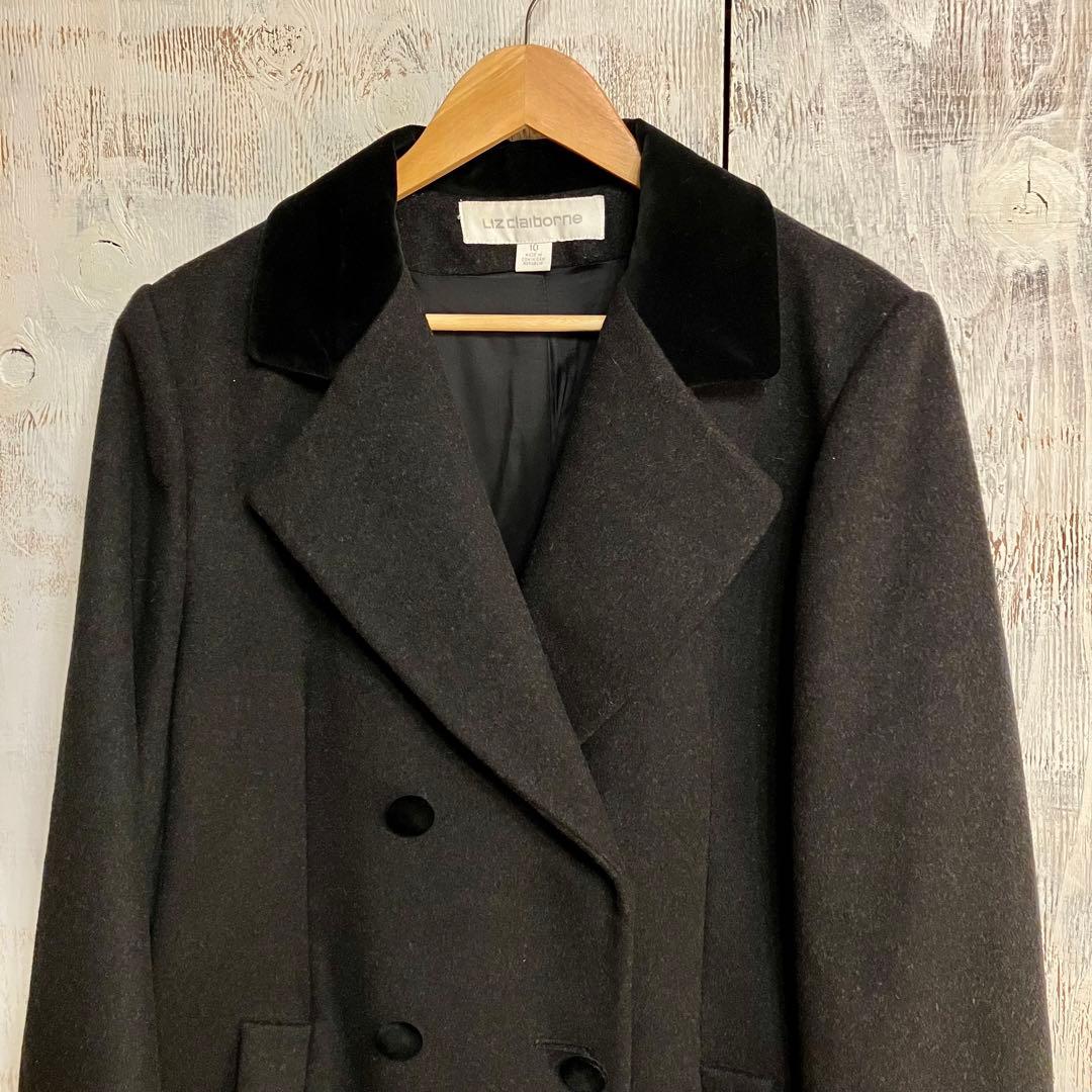 ヴィンテージ　Aライン　コート　ベロア　クラシック　チェスター　ダブルブレスト