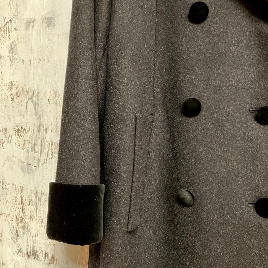 ヴィンテージ　Aライン　コート　ベロア　クラシック　チェスター　ダブルブレスト