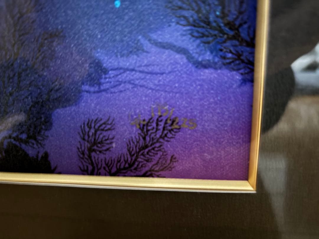 ラッセン版画エンブレイシング・ザ・ライト　ミクストメディア　手色彩　サイン　大型