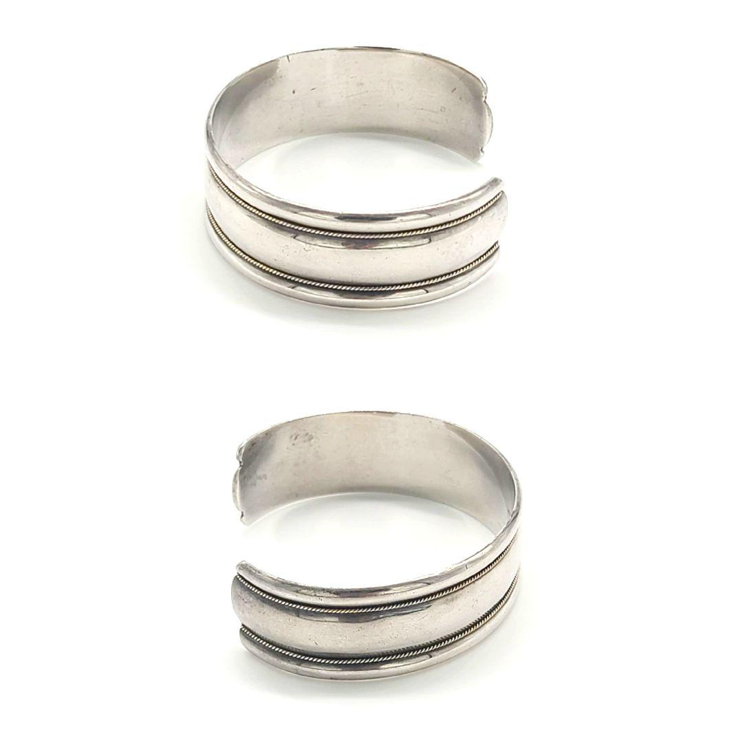 TIFFANY K14×925 ツイストロープ カフ ダブルライン バングル