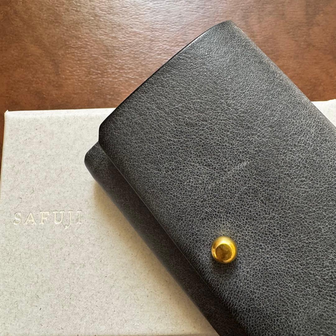 極美品SAFUJI サフジ こさいふM グレイブラック