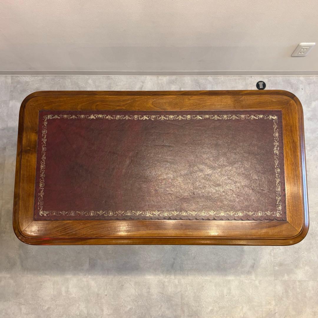 バロッサバレンティ　天面革張り　机　デスク