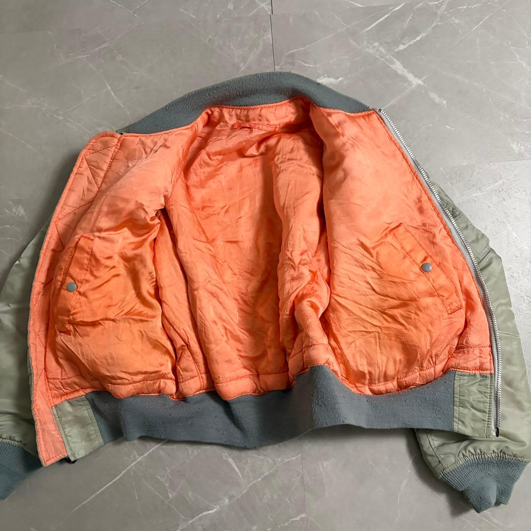 希少カラー　AVIREX アーチロゴ　MA-1 USA製　Lサイズ　ブルゾン