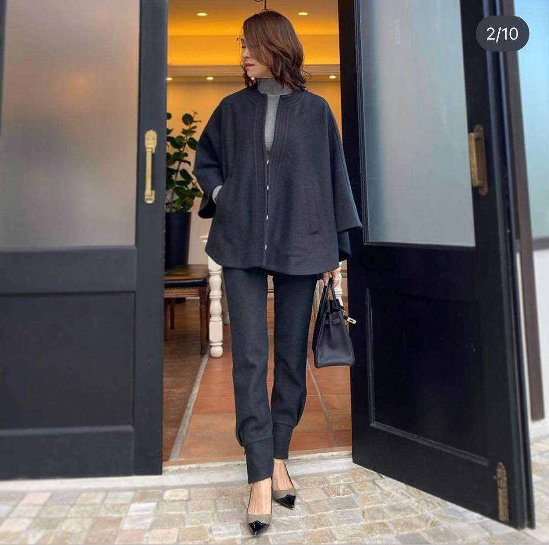 シソラス　チャコールグレー　ケープスタイル アウター