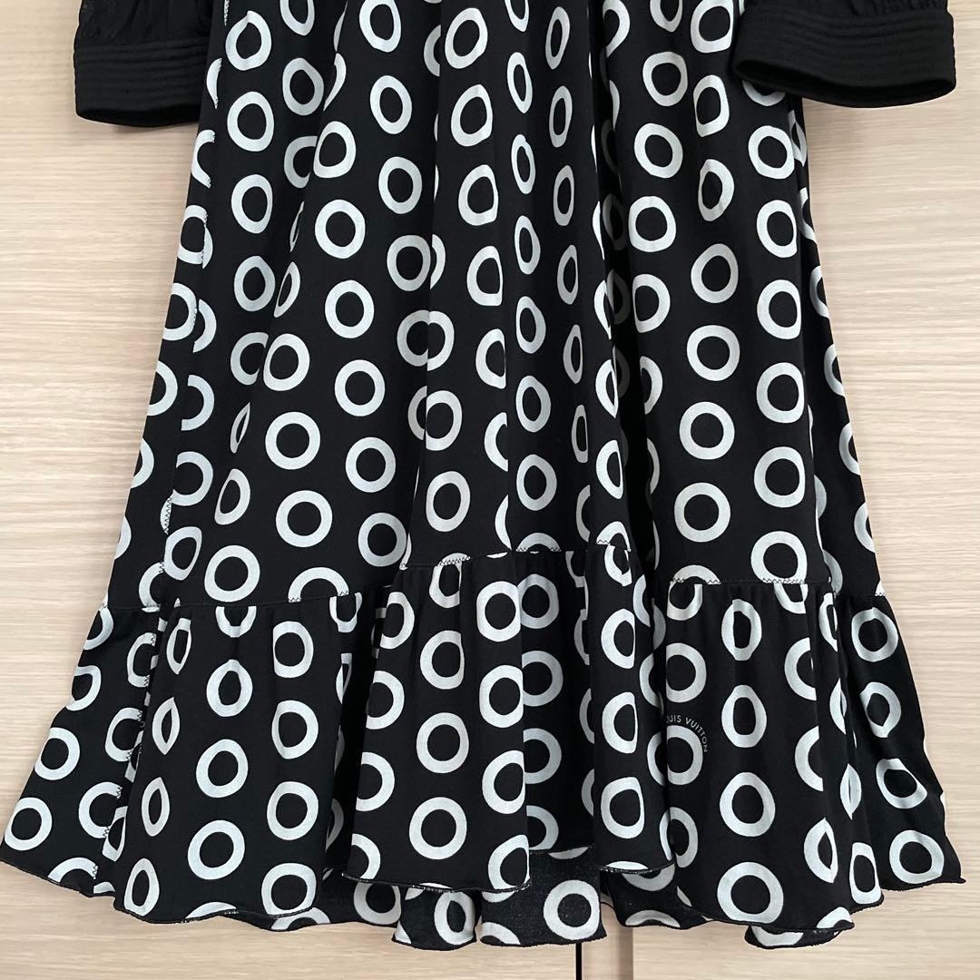 LOUIS VUITTONワンピース　34 ブラック×水玉