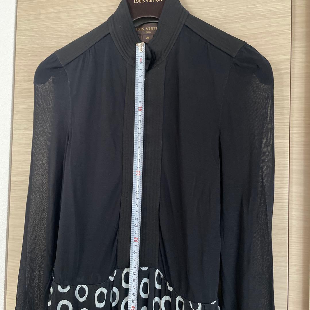 LOUIS VUITTONワンピース　34 ブラック×水玉