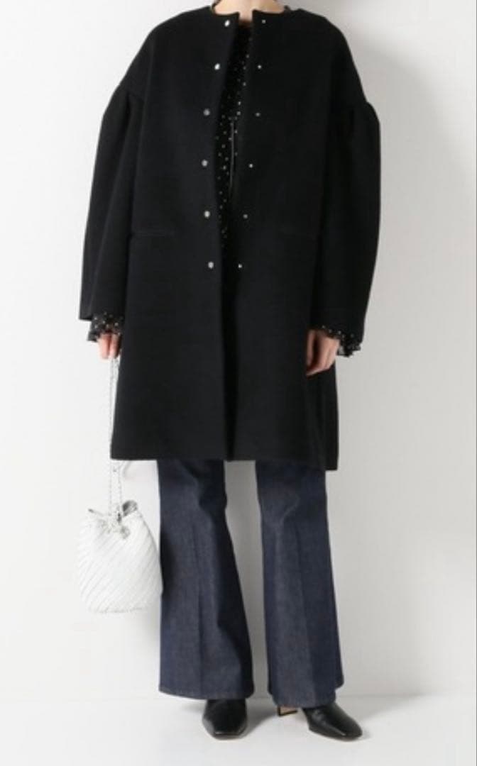 【美品】IENA アンゴラビーバーデザインスリーブコート