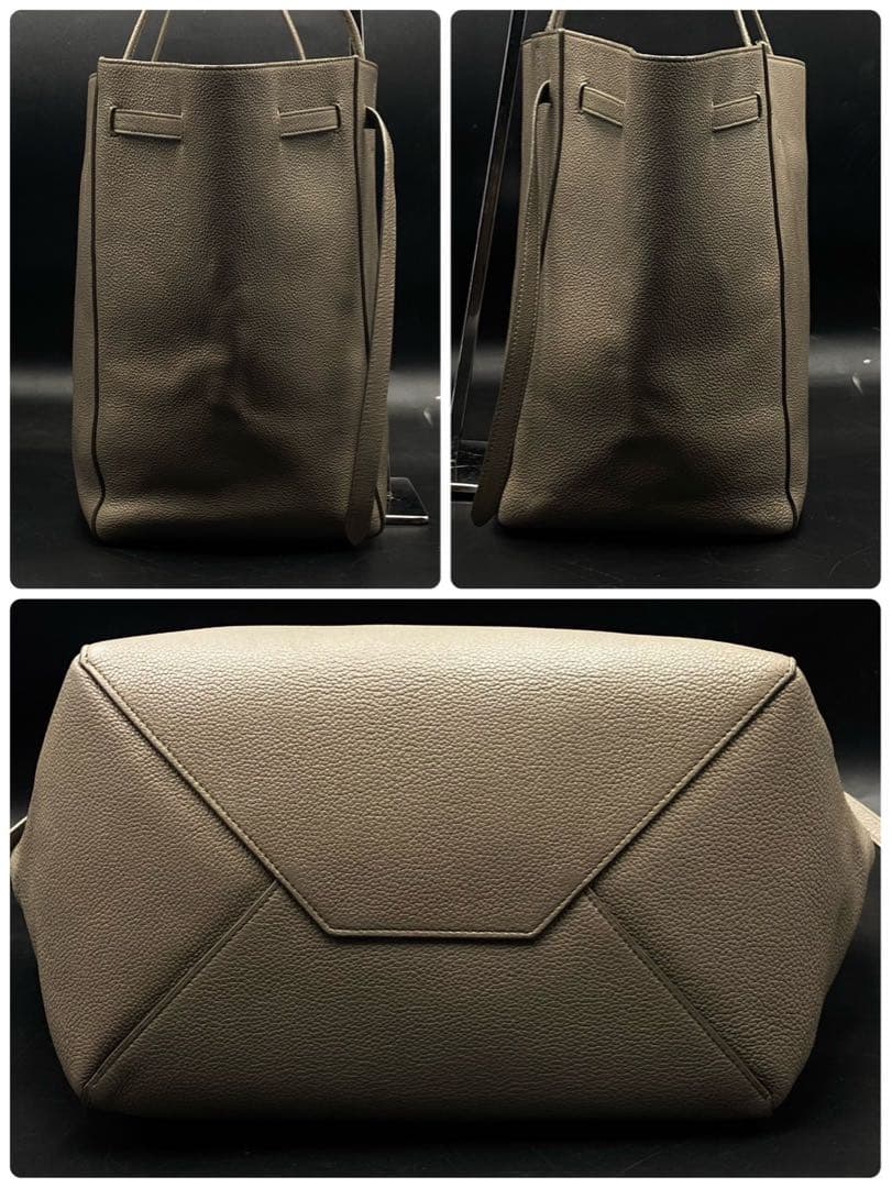 【美品】セリーヌ カバファントム トートバッグ ベージュ レザー