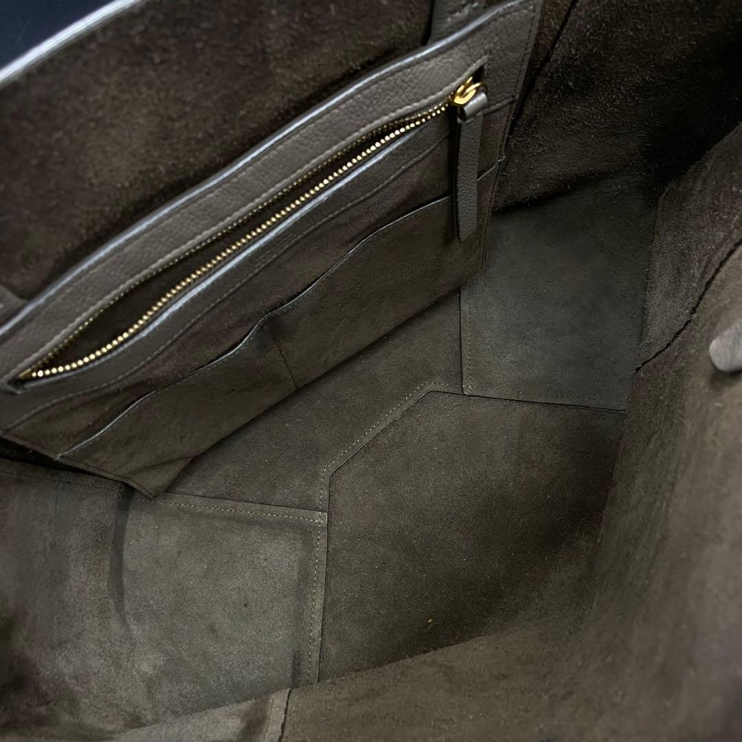 【美品】セリーヌ カバファントム トートバッグ ベージュ レザー