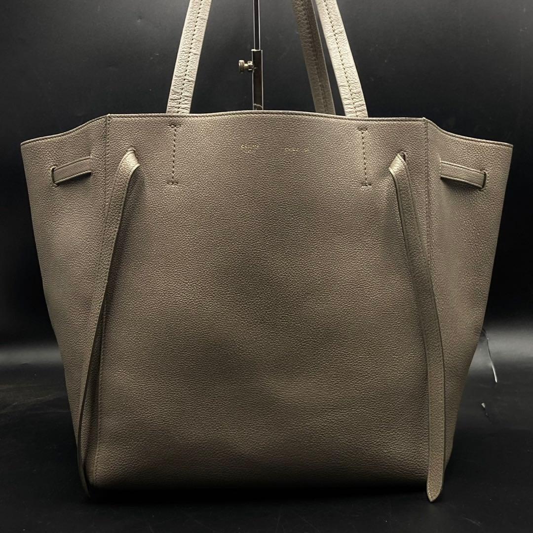 【美品】セリーヌ カバファントム トートバッグ ベージュ レザー