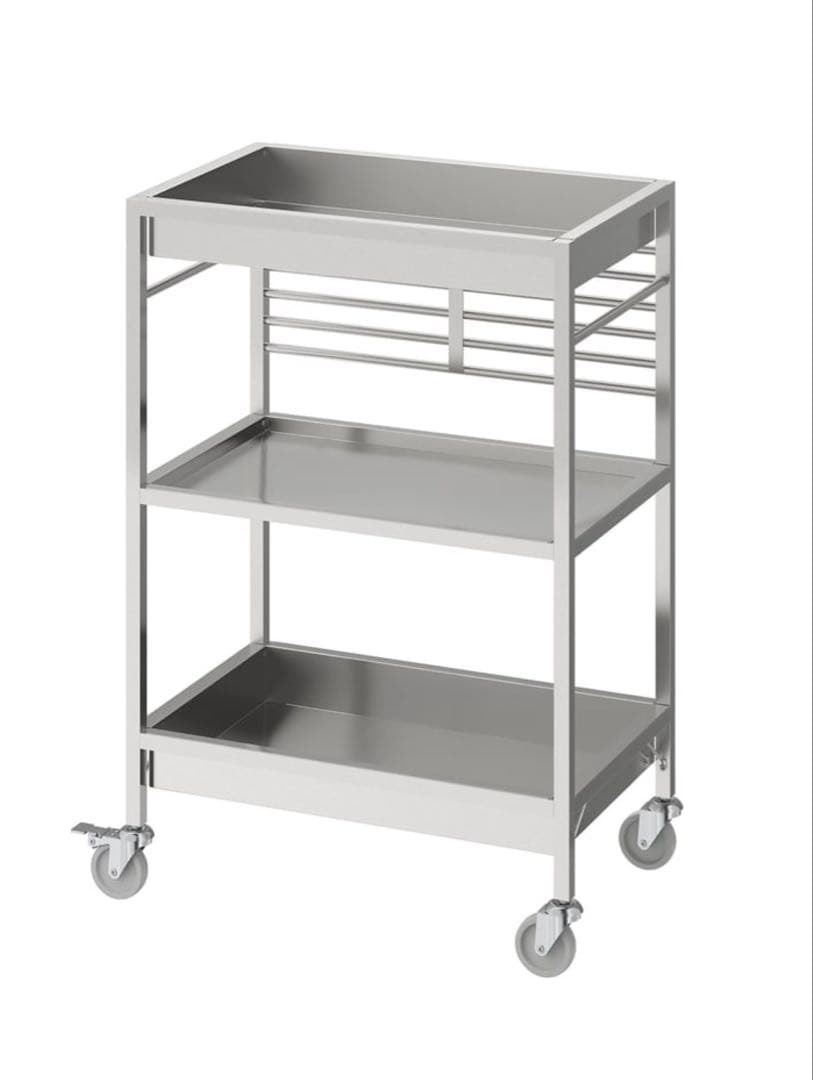 IKEAクングスフォルス　ステンレススチール 2段キッチンワゴン