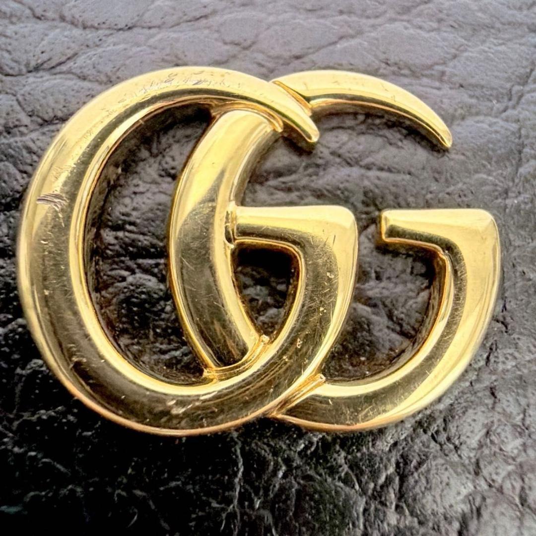 グッチ ダブルG バイカラー キーケース GGマーモント ブラック ベージュ