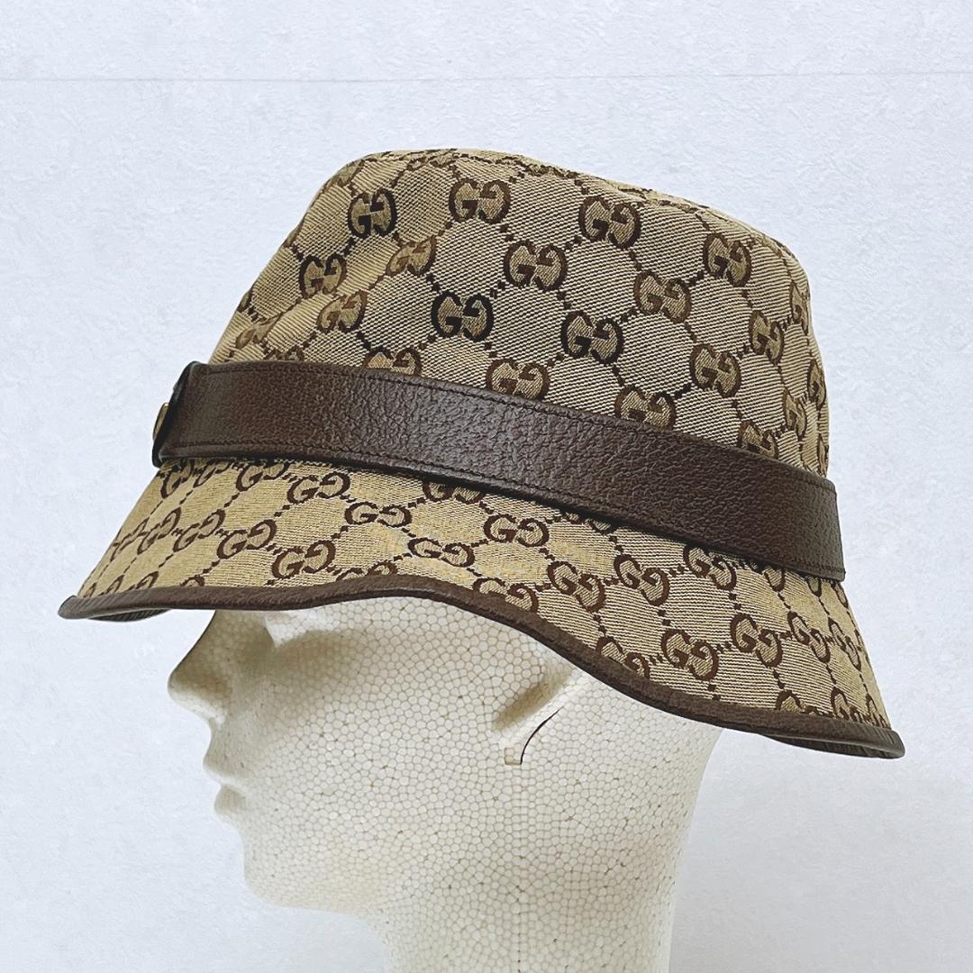 グッチ フェドラ バケット ハット GGキャンバス サイズ：M 576587