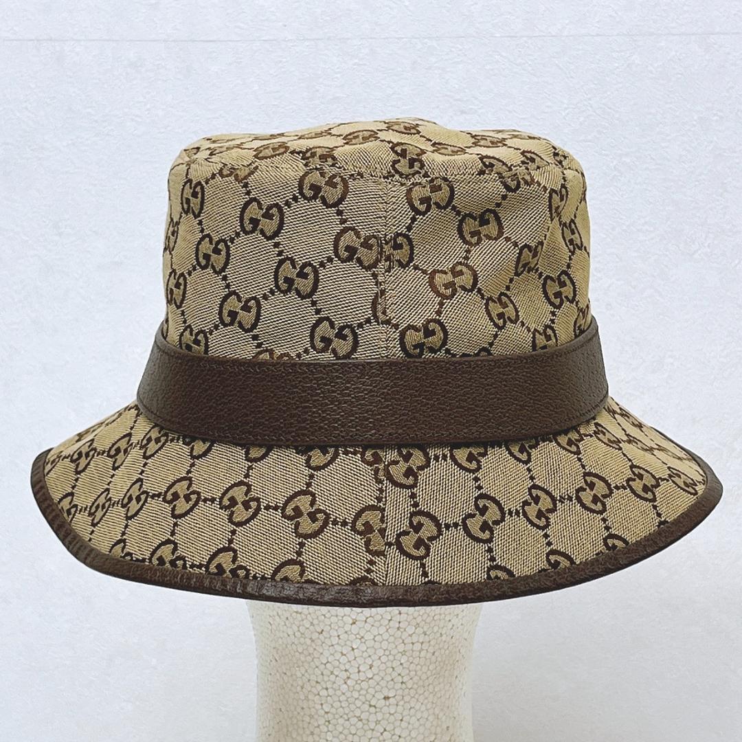 グッチ フェドラ バケット ハット GGキャンバス サイズ：M 576587
