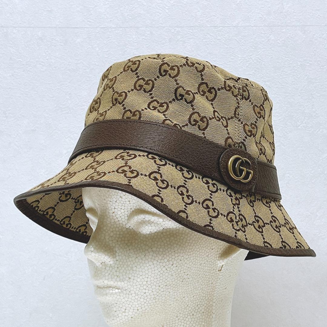 グッチ フェドラ バケット ハット GGキャンバス サイズ：M 576587