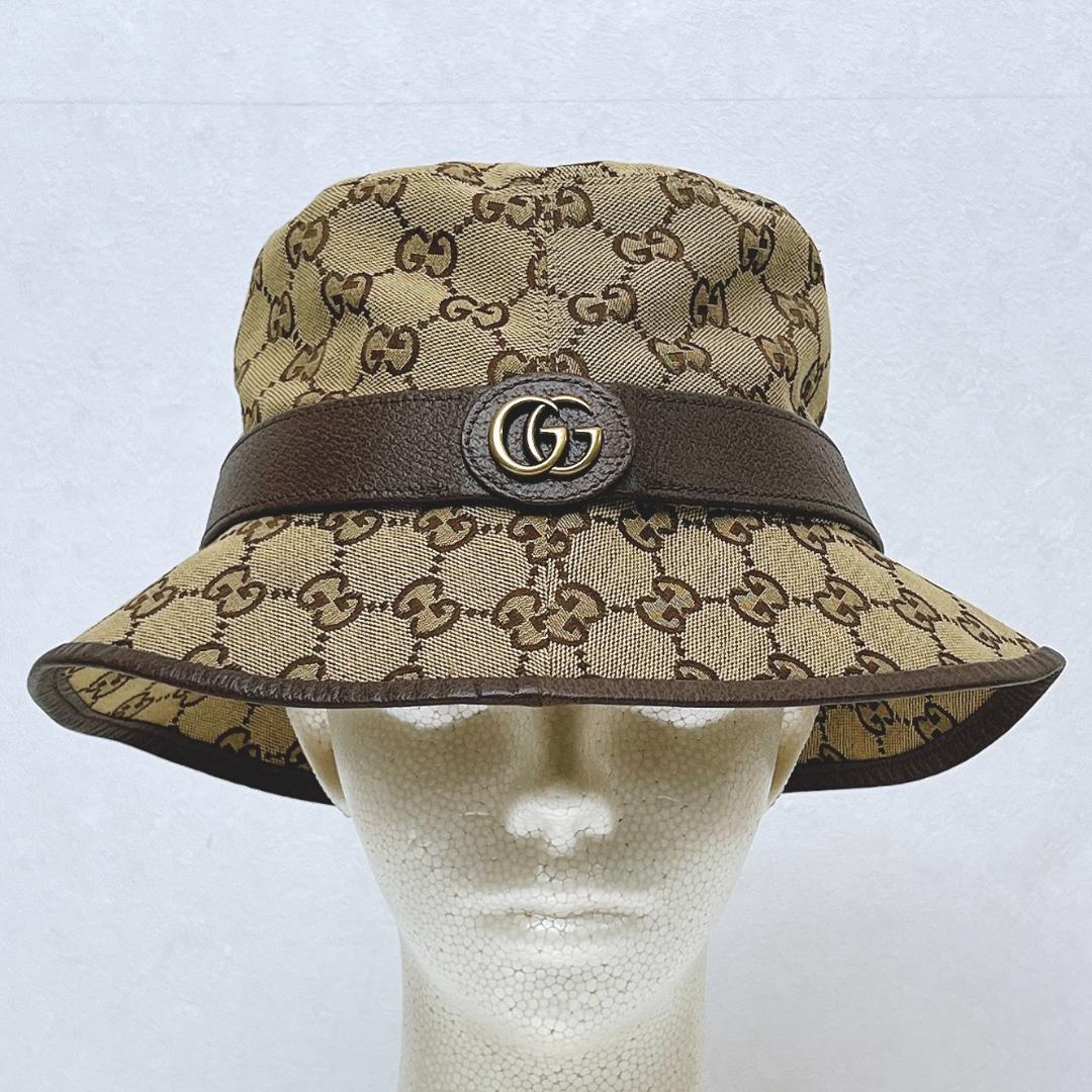 グッチ フェドラ バケット ハット GGキャンバス サイズ：M 576587