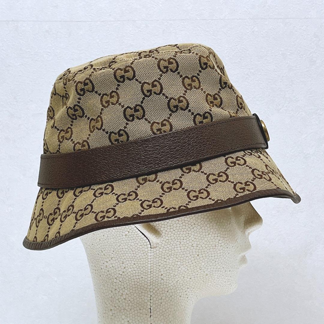 グッチ フェドラ バケット ハット GGキャンバス サイズ：M 576587