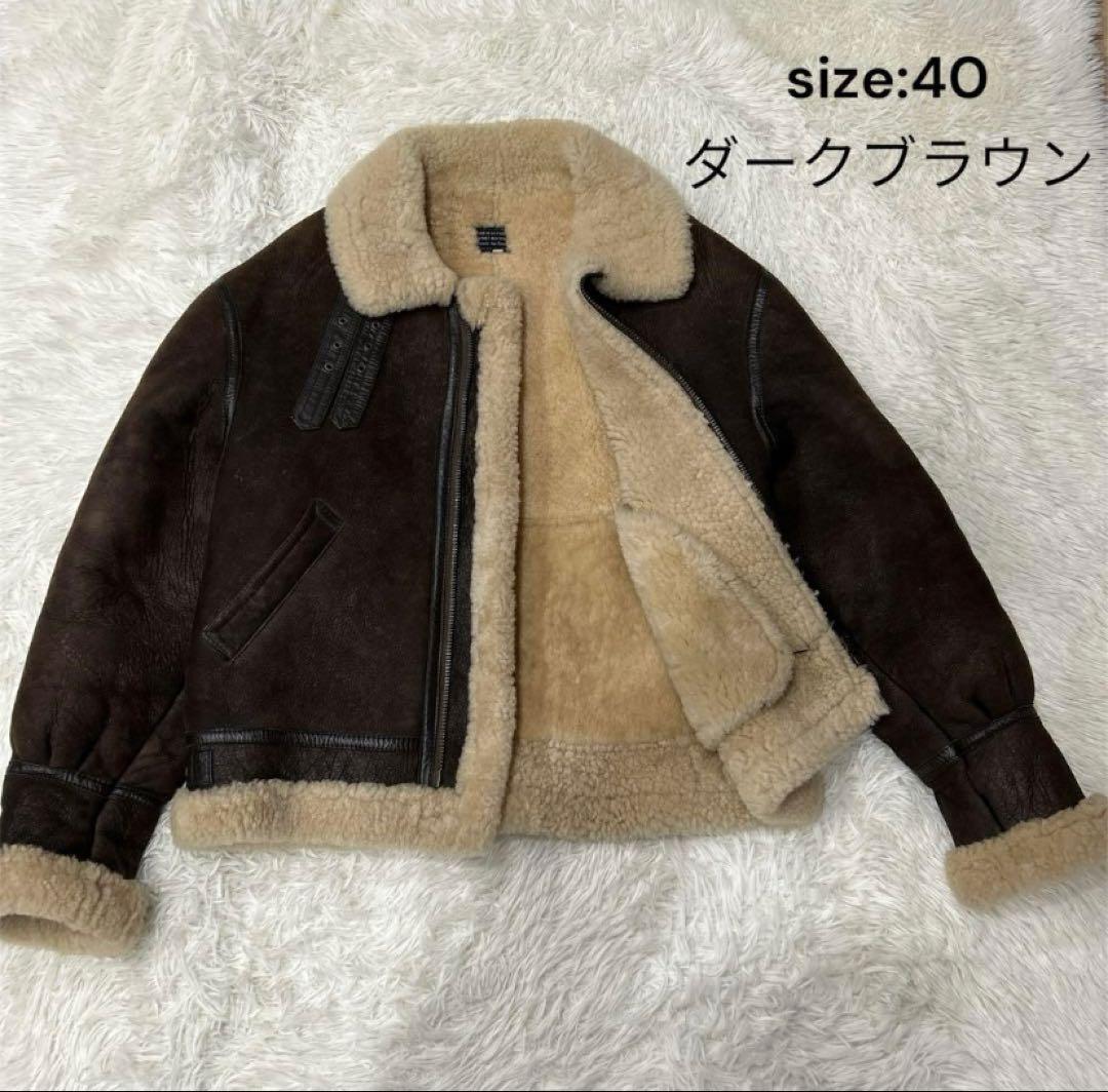 @*様 AIR FORCE ムートンジャケット　40 B-3 ダークブラウン