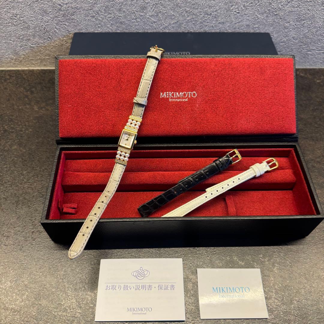 専用MIKIMOTO ミキモト ダイヤモンド腕時計 変えベルト2本付