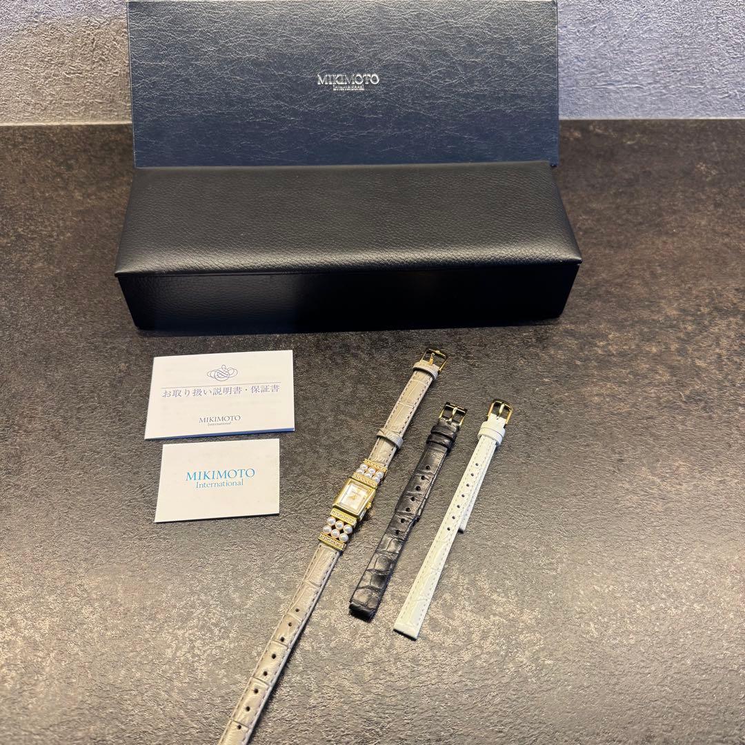 専用MIKIMOTO ミキモト ダイヤモンド腕時計 変えベルト2本付