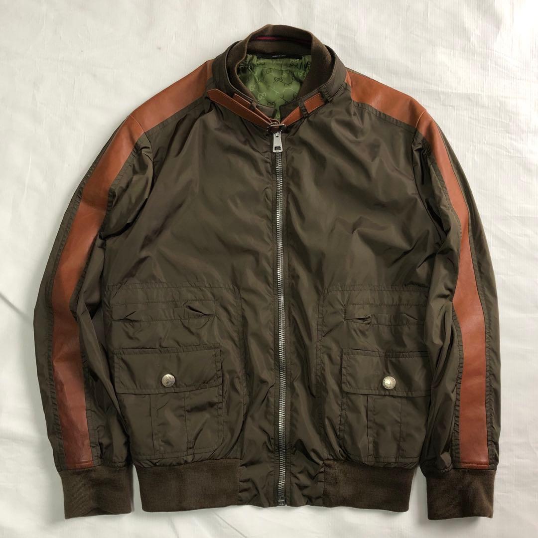 09SS GUCCI グッチ レザー ナイロン ジャケット archive