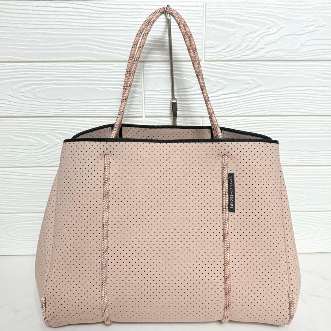極美品✨ STATE OF ESCAPE トートバッグ ブラッシュ　　ピンク 大