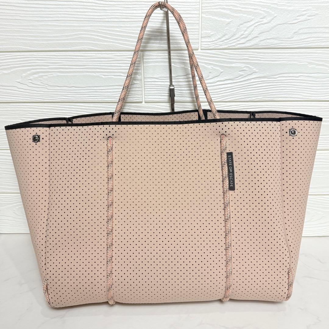 極美品✨ STATE OF ESCAPE トートバッグ ブラッシュ　　ピンク 大
