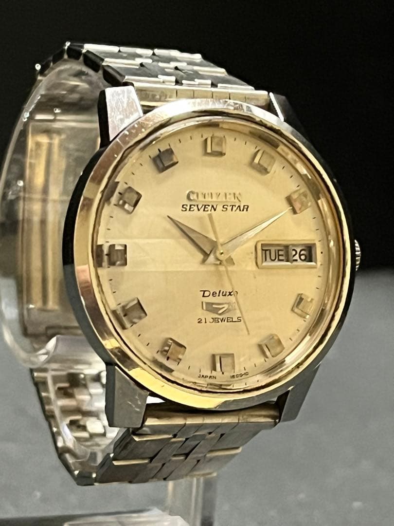 ★美品！シチズン セブンスター 3015-Y自動巻 メンズ腕時計稼働デイデイト