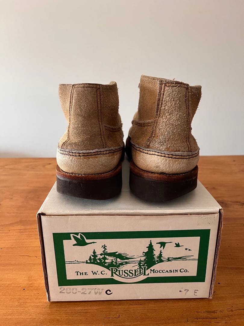 Russell Moccasin ベージュ チャッカ 7E ビブラム 箱付 替紐