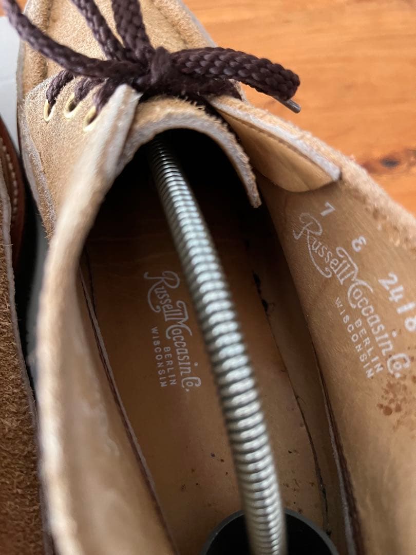 Russell Moccasin ベージュ チャッカ 7E ビブラム 箱付 替紐