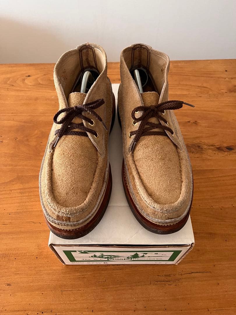 Russell Moccasin ベージュ チャッカ 7E ビブラム 箱付 替紐