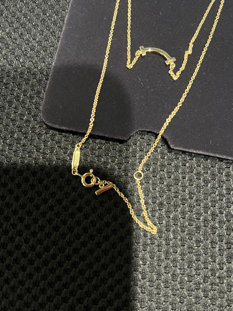 【美品】Tiffany & Co. Tスマイルダイヤモンド付きネックレスk18