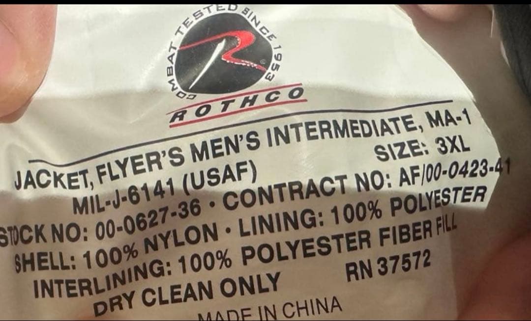 ロスコ　MA-1 フライトジャケット　ガンメタルグレー　ROTHCO 3XL