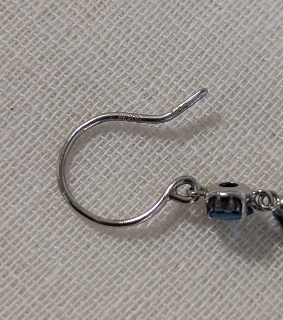 ブルートパーズ　プラチナ　天然石　ピアス