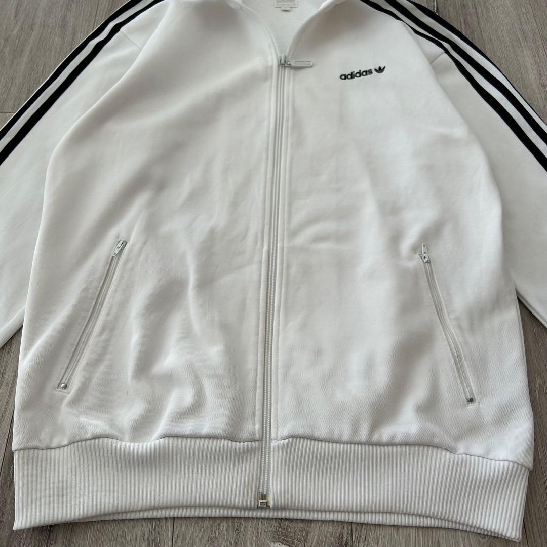 adidas トラックジャケット ジャージ ベッケンバウアー 白黒 O 刺繍