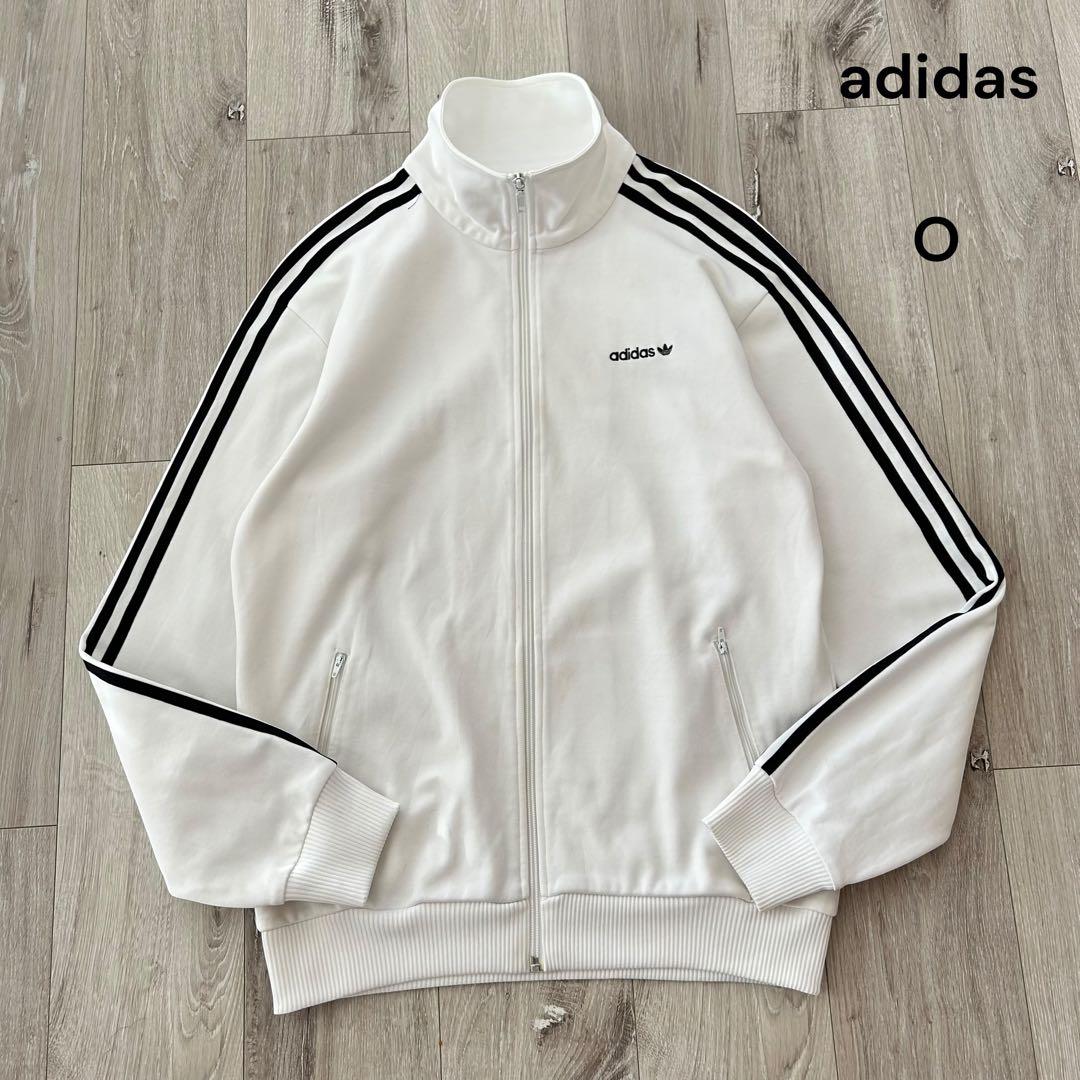 adidas トラックジャケット ジャージ ベッケンバウアー 白黒 O 刺繍